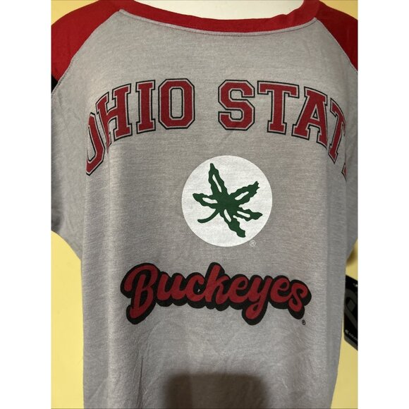 NEW Ohio State Buckeyes OSU Colosseum Gray Wide Neck Loose Fit Shirt Women's M - Picture 3 of 7